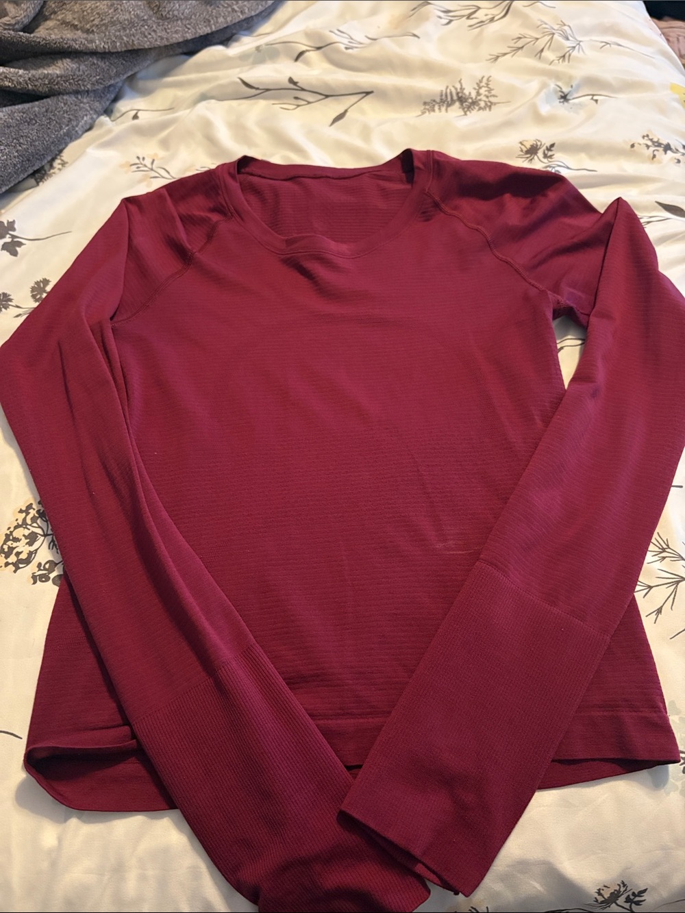 lululemon athletica Long Sleeve Crewneck Top - Burgundy